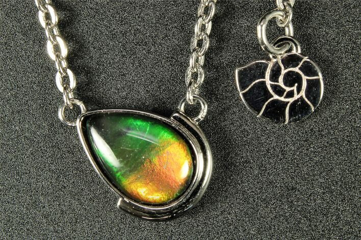 Stunning Ammolite Teardrop Pendant - Sterling Silver #271762